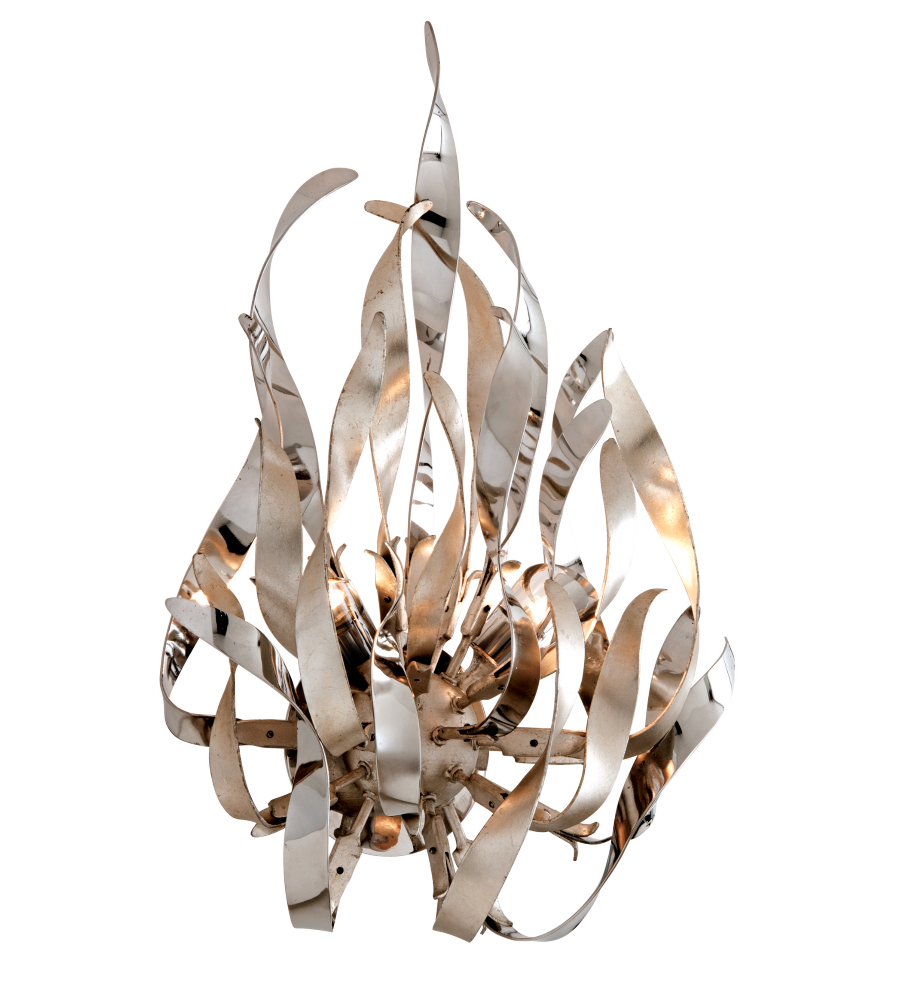 Corbett Lighting 154 12 2 Light Graffiti 2lt Wall Sconce In Silver Corbett Lighting 154 12 2 Light Graffiti 2lt Wall Sconce In Silver Leaf Polish Stainless Foundrylighting Com