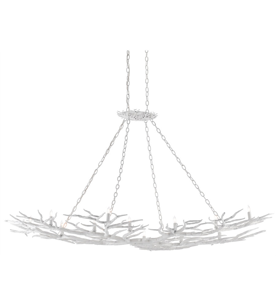 Currey Company 9000 0366 Rainforest Chandelier In Gesso White Currey Company 9000 0366 Rainforest Chandelier In Gesso White