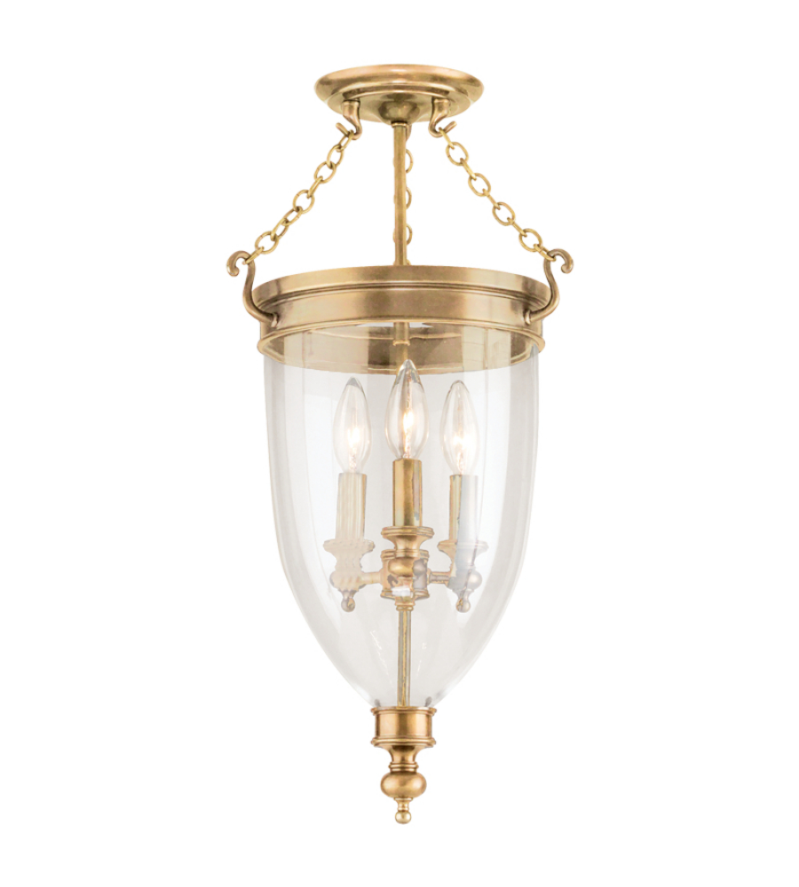 Hudson Valley 141 Agb Hanover 3 Light Semi Flush In Aged Brass Hudson Valley 141 Agb Hanover 3 Light Semi Flush In Aged Brass Foundrylighting Com