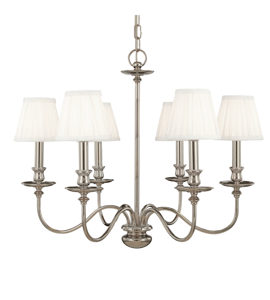 Hudson Valley 4036 Pn Menlo Park 6 Light Chandelier In Polished Hudson Valley 4036 Pn Menlo Park 6 Light Chandelier In Polished Nickel Foundrylighting Com