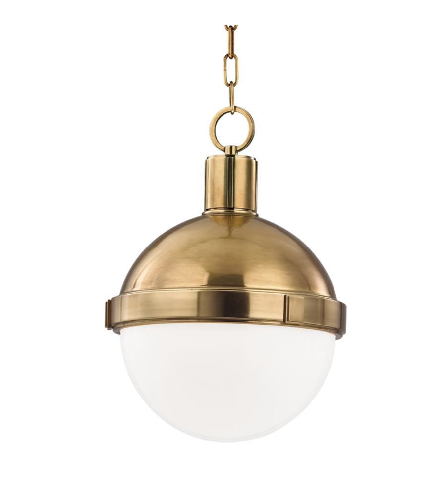 hudson valley 609 agb lambert 1 light pendant in aged brass