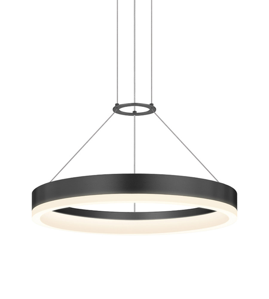 sonneman corona 2313 25 1 light 16 led ring pendant in satin black
