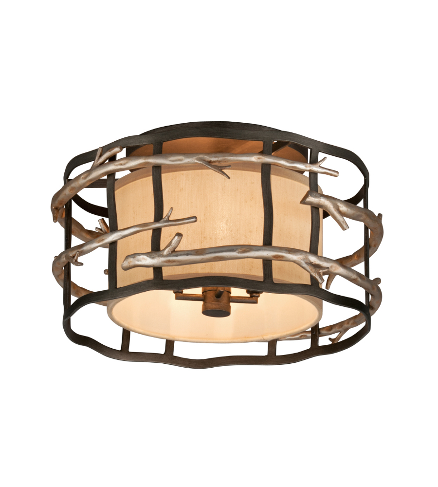 troy lighting c2881 adirondack 4 light semi flush mount in graphite