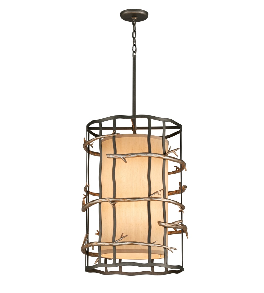 troy lighting f2884 adirondack 6 light pendant in graphite and