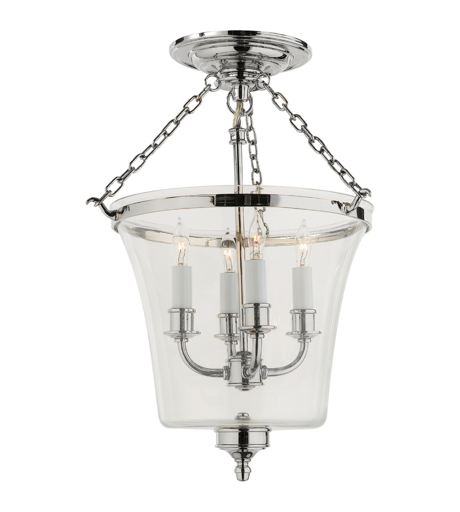 Visual Comfort Chc 2209pn E F Chapman Traditional Sus Semi Visual Comfort Chc 2209pn E F Chapman Traditional Sus Semi Flush Bell Jar Lantern In Polished Nickel Foundrylighting Com