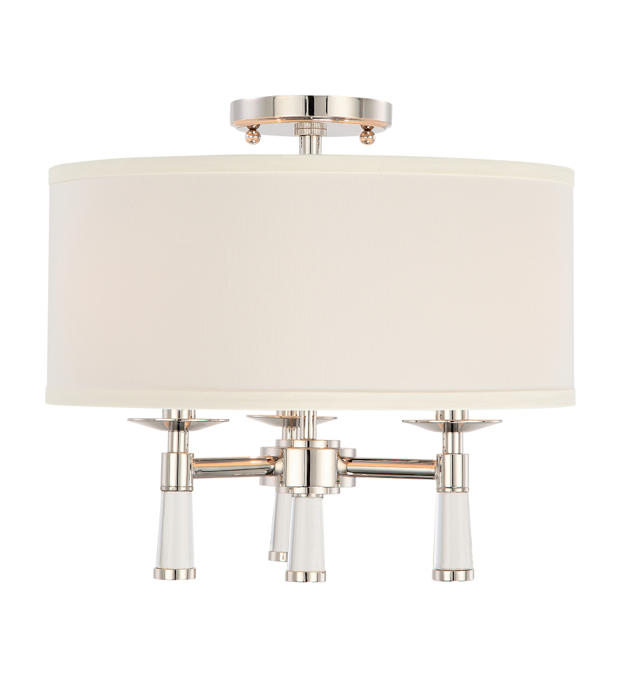 Crystorama 8863 Pn Ceiling Baxter 3 Light Ceiling Mount In