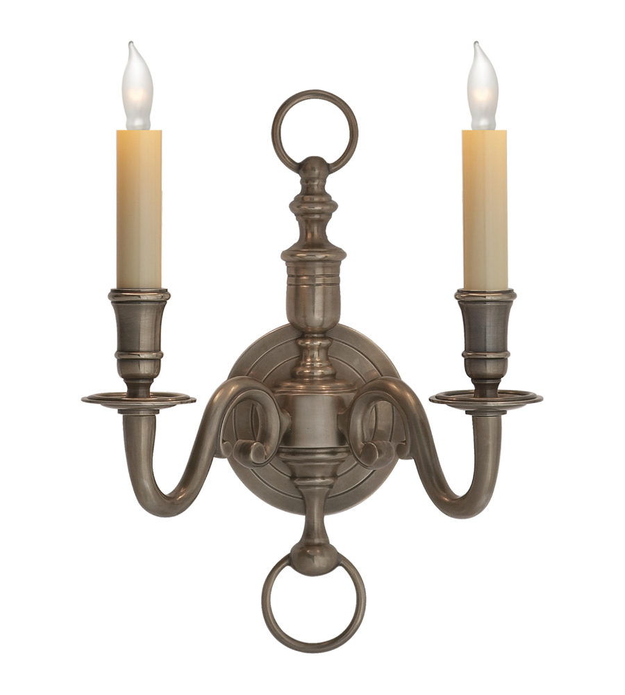 Visual Comfort CHD 1122AN E. F. Chapman Traditional English Two-Light Sconce in Antique Nickel ... Visual Comfort CHD 1122AN E. F. Chapman Traditional English Two-Light Sconce in Antique Nickel ...