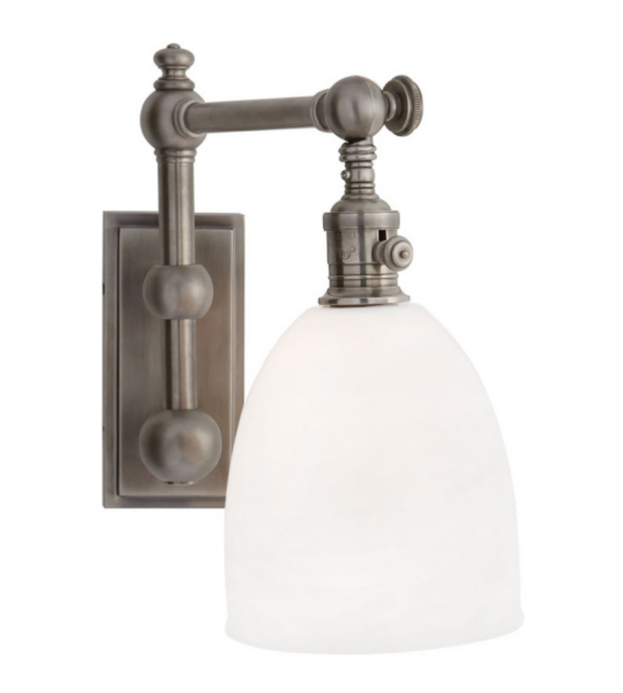 Visual Comfort CHD 2153AN-WG E. F. Chapman Traditional Pimlico Single Light in Antique Nickel ...