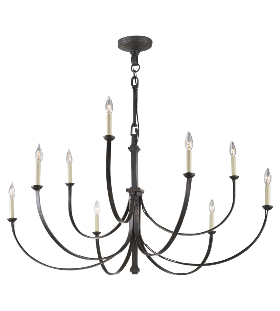 Visual Comfort SK 5022AI Suzanne Kasler Casual Reims Large Chandelier in Aged Iron