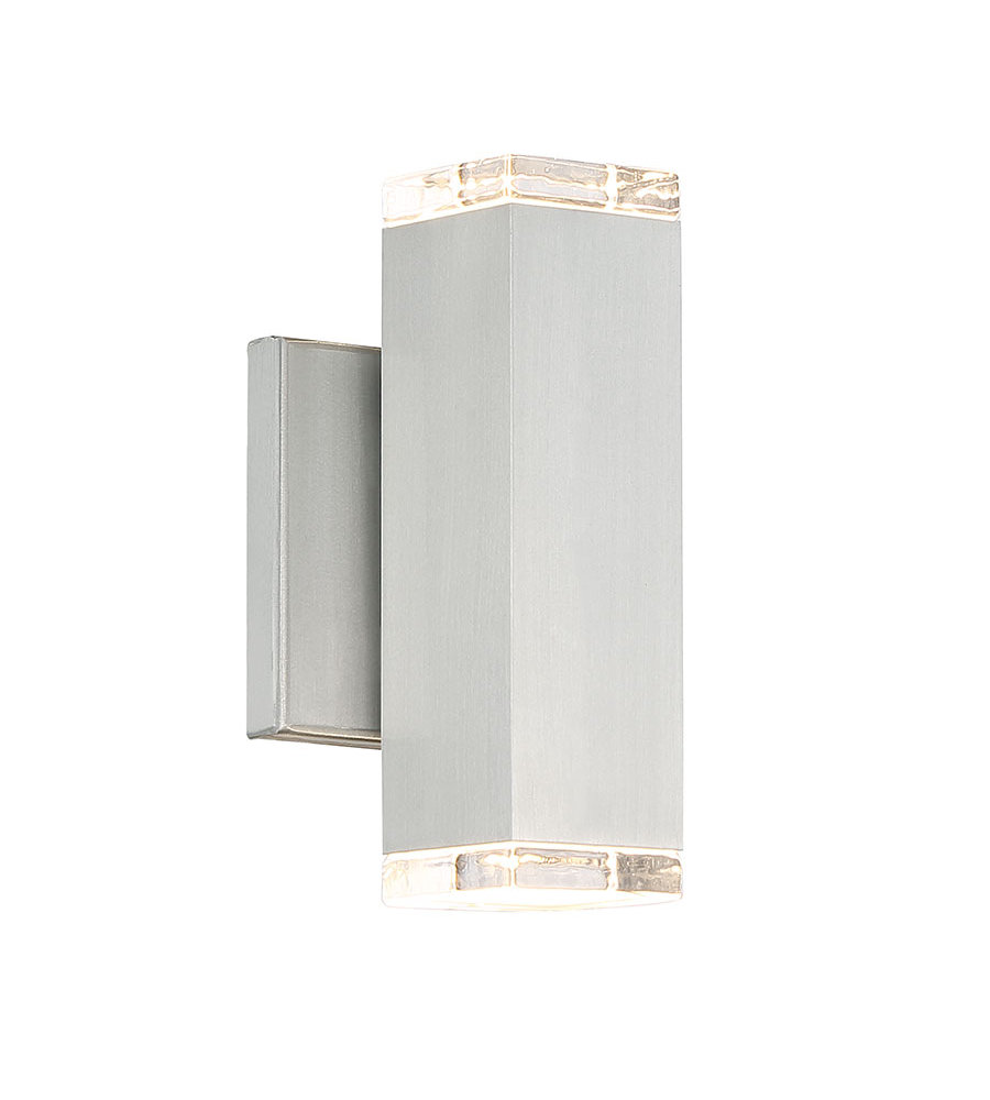Dweled By Wac Lighting Ws W61808 Al Block 2 Light Led Outdoor Wall Sconce 3000k In Brushed Aluminum